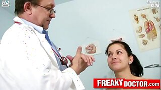 Hot czech brunette Monika gets fingered apart from daddy doctor